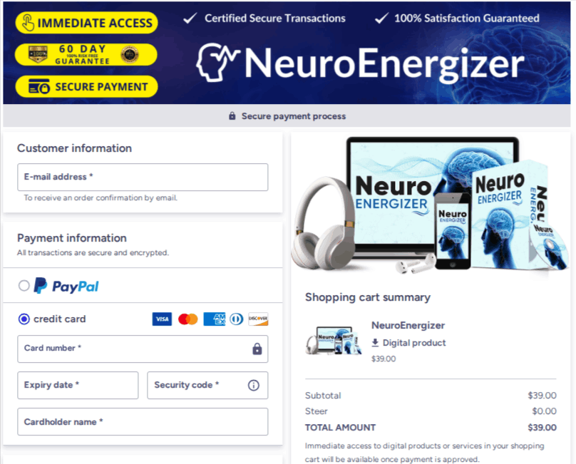 Neuro Energizer Buy Now Form